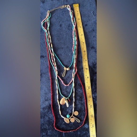 Multicolor Bead and Charms Layered Necklace - Picture 7 of 7